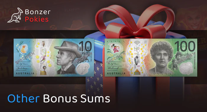 Other no deposit bonuses for Australians - 10 and 50 AUD