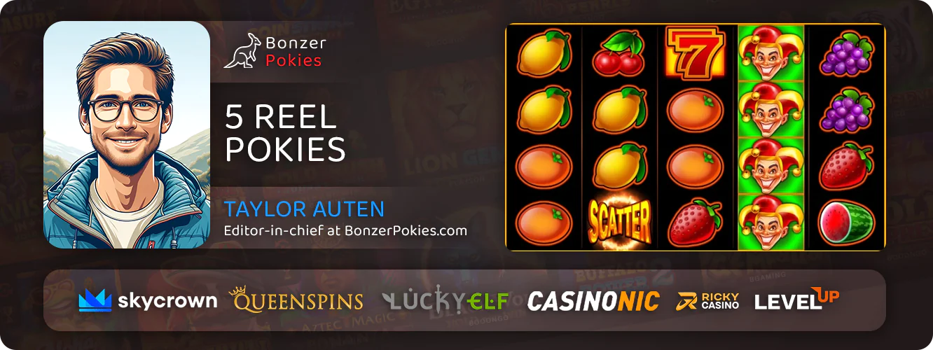 About 5 Reel Pokies at Australian online casinos