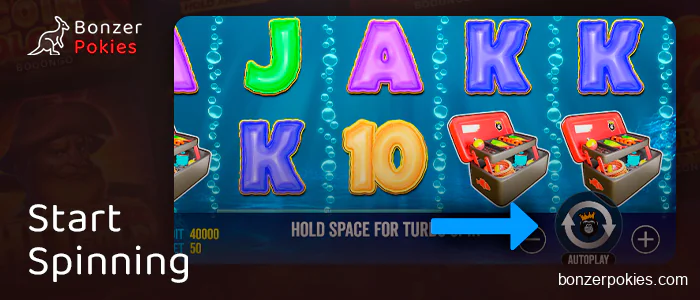 Click on spin button in Big Bass Bonanza pokie