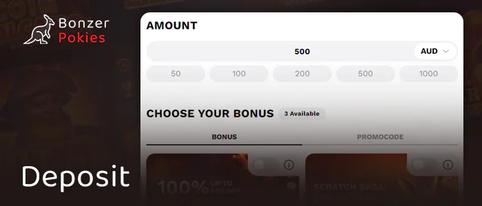 Make a deposit in AUD currency before playing online pokies