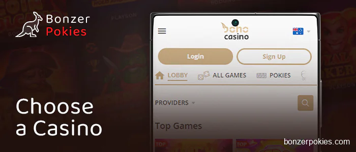 Open an Australian casino site on your mobile device