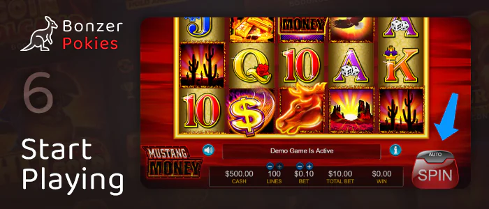 Start playing Mustang Money pokie