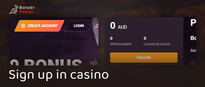 Create an account and go to the payment section of online casino