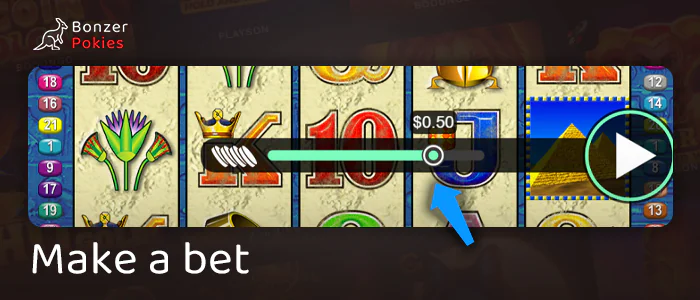 Choose your bet amount in Queen of the Nile pokie