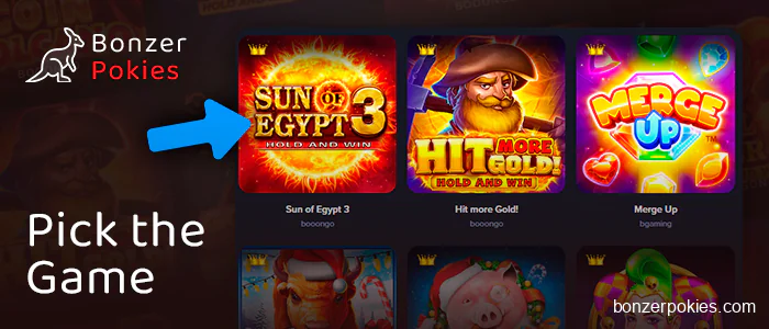 Find and select Sun of Egypt 3 pokie