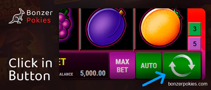 Click on the betting button in Video Pokies