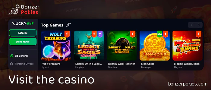 Go to an online casino site with pokies