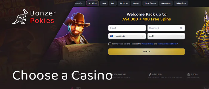 Choose an online casino to play Wolf Treasure pokie game