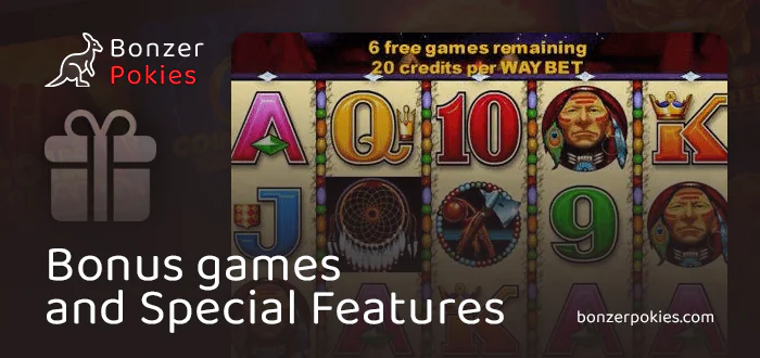 About bonus features in online pokie Indian Dreaming