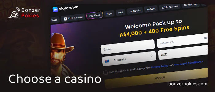 Choose the online casino with the best sign up bonus for pokies